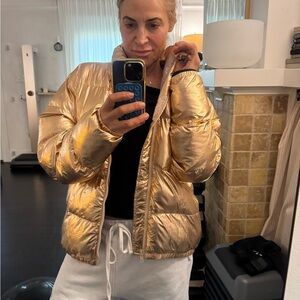 American Apparel Metallic Gold Puffer Jacket